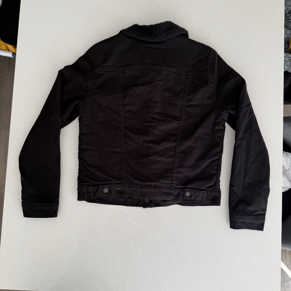 Levi's Original Sherpa Trucker Jacket Original Sherpa Trucker Jacket Black Denim - Picture 9 of 12